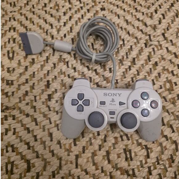 Sony PlayStation 1 PS1 DualShock Analog Gray OEM Controller SCPH-1200 Tested - Picture 1 of 16